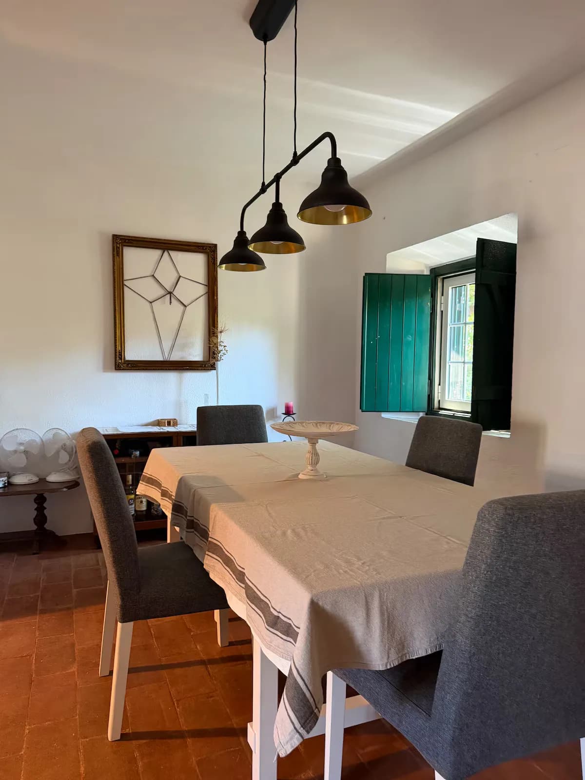 Dining room with a table for six